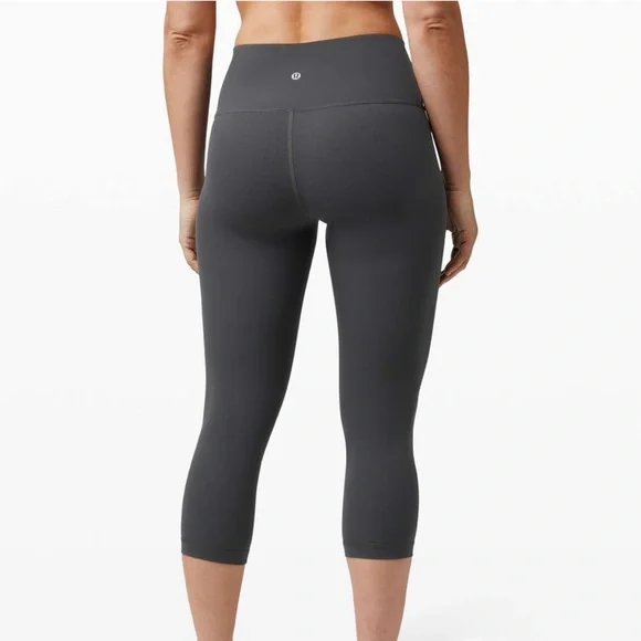 Lululemon Gray Wunder Under Crop Leggings - Picture 1 of 5